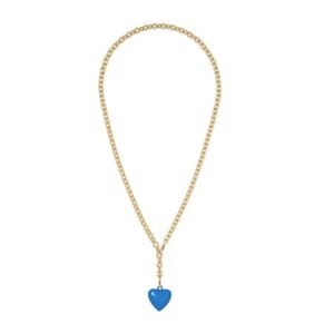 Roxanne Assoulin The Mini Puffy Heart Charm Necklace - Blue